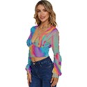 Liquid Art Pattern - Marble Art Long Sleeve Deep-V Velour Top View2