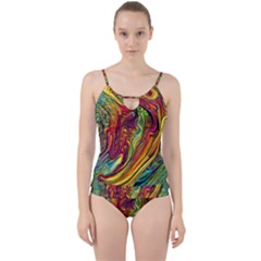 Liquid Art Pattern - Abstract Art Cut Out Top Tankini Set by GardenOfOphir