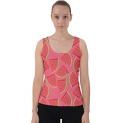 Watermelon Background Watermelon Wallpaper Velvet Tank Top by Wegoenart