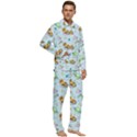 Pattern Giraffe Animal Seamless Scrapbooking Blue Men s Long Sleeve Velvet Pocket Pajamas Set View2