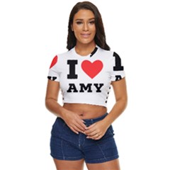 I Love Amy Side Button Cropped Tee by ilovewhateva