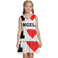 I Love Angela  Kids  Sleeveless Tiered Mini Dress by ilovewhateva