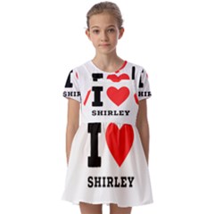 I Love Shirley Kids  Short Sleeve Pinafore Style Dress by ilovewhateva