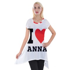 I Love Anna Short Sleeve Side Drop Tunic by ilovewhateva