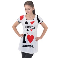 I Love Brenda Puff Sleeve Tunic Top by ilovewhateva