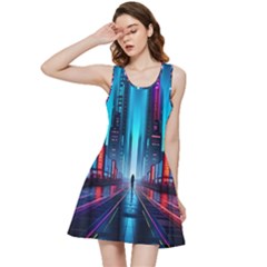 City People Cyberpunk Inside Out Racerback Dress by Jancukart