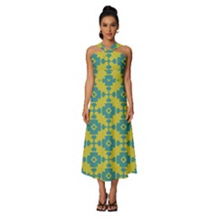 Pattern 4 Sleeveless Cross Front Cocktail Midi Chiffon Dress by GardenOfOphir