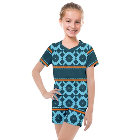 Pattern 28 Kids  Mesh Tee And Shorts Set by GardenOfOphir