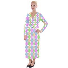 Quatrefoil Ii Velvet Maxi Wrap Dress by GardenOfOphir