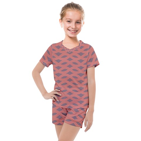 Lattice Iii Kids  Mesh Tee And Shorts Set by GardenOfOphir