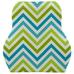 Green Chevron Car Seat Velour Cushion  by GardenOfOphir