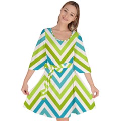 Green Chevron Velour Kimono Dress by GardenOfOphir