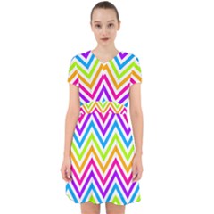 Bright Chevron Adorable In Chiffon Dress by GardenOfOphir