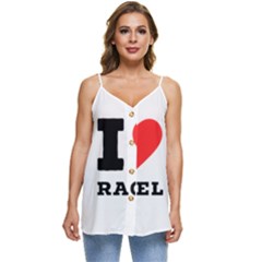 I Love Rachel Casual Spaghetti Strap Chiffon Top by ilovewhateva