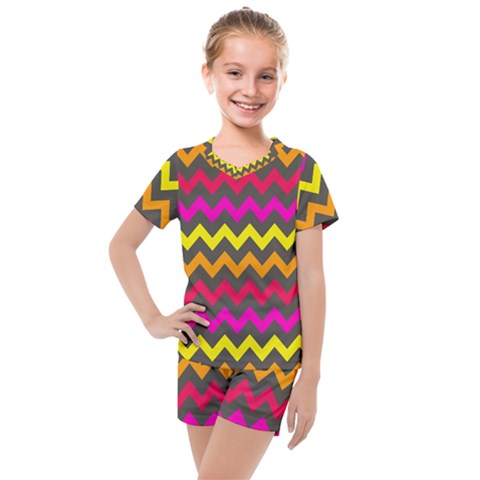 Pattern 113 Kids  Mesh Tee And Shorts Set by GardenOfOphir