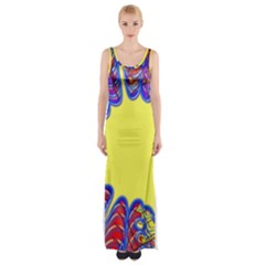 Explosion Big Bang Colour Structure Thigh Split Maxi Dress by Semog4