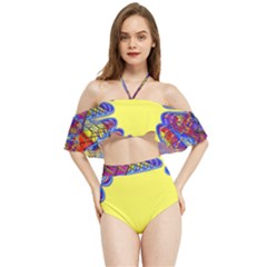 Explosion Big Bang Colour Structure Halter Flowy Bikini Set  by Semog4