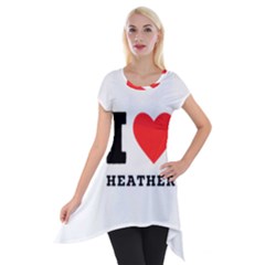 I Love Heather Short Sleeve Side Drop Tunic by ilovewhateva