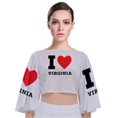 I Love Virginia Tie Back Butterfly Sleeve Chiffon Top by ilovewhateva