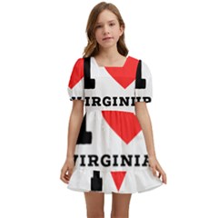 I Love Virginia Kids  Short Sleeve Dolly Dress by ilovewhateva