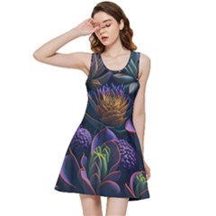 Ai Generated Succulents Flowers Inside Out Racerback Dress by Semog4