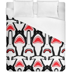 Hammerhead Shark Pattern Bg-red Duvet Cover (california King Size) by Givinglala