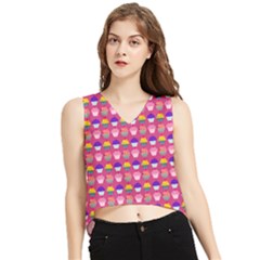 Pattern 211 V-neck Cropped Tank Top by GardenOfOphir