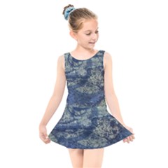 Elemental Beauty Abstract Print Kids  Skater Dress Swimsuit by dflcprintsclothing