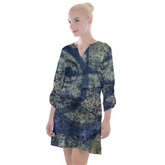 Elemental Beauty Abstract Print Open Neck Shift Dress by dflcprintsclothing