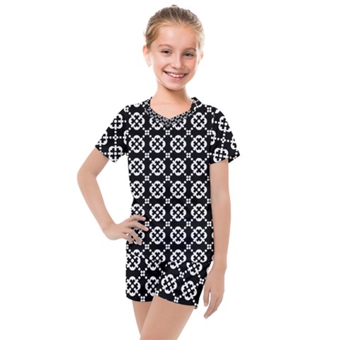 Pattern 288 Kids  Mesh Tee And Shorts Set by GardenOfOphir