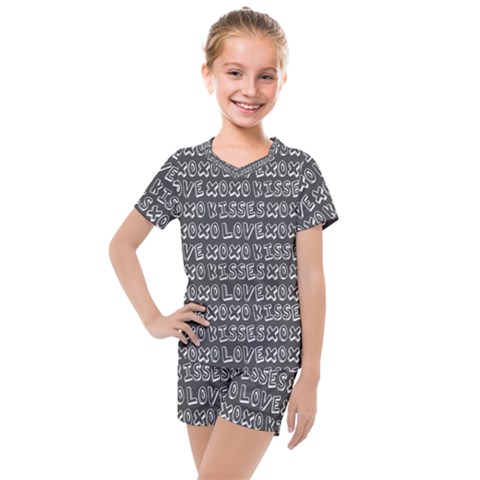 Pattern 321 Kids  Mesh Tee And Shorts Set by GardenOfOphir