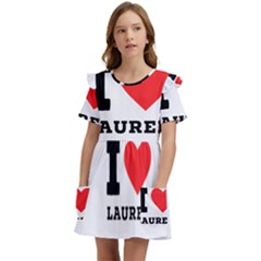 I Love Lauren Kids  Frilly Sleeves Pocket Dress by ilovewhateva