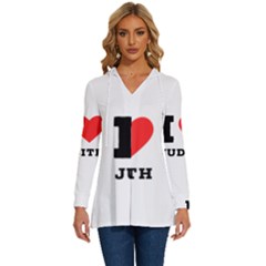 I Love Judith Long Sleeve Drawstring Hooded Top by ilovewhateva