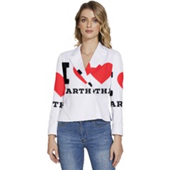 I Love Martha Women s Long Sleeve Revers Collar Cropped Jacket by ilovewhateva