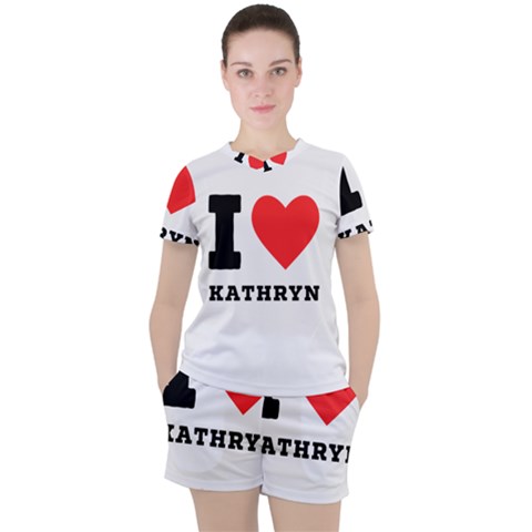 I Love Kathryn Women s Tee And Shorts Set by ilovewhateva