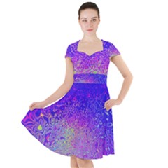 Psychedelic Retrovintage Colorful Cap Sleeve Midi Dress by Semog4