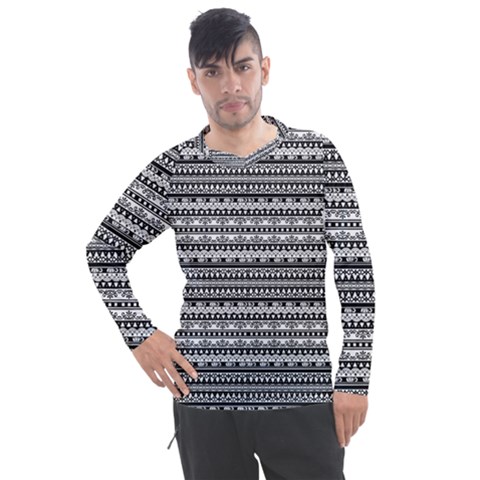 Tribal Zentangle Line Pattern Men s Pique Long Sleeve Tee by Semog4