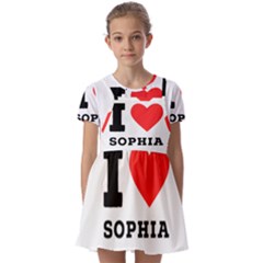 I Love Sophia Kids  Short Sleeve Pinafore Style Dress by ilovewhateva