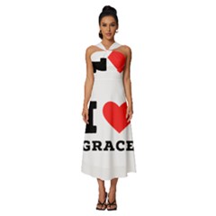 F386086d-cb60-4690-97fa-e262e383f966 Sleeveless Cross Front Cocktail Midi Chiffon Dress by ilovewhateva