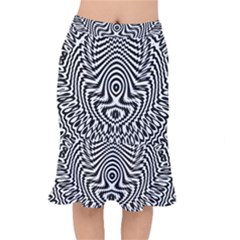 Monochrome Symmetry Abstract Short Mermaid Skirt by Jancukart