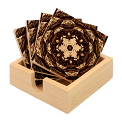 Rosette Kaleidoscope Mosaic Abstract Background Art Bamboo Coaster Set by Jancukart