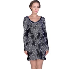 Modern Tribalism Elegance Print Long Sleeve Nightdress by dflcprintsclothing