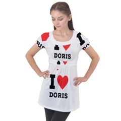 I Love Doris Puff Sleeve Tunic Top by ilovewhateva