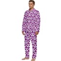 Purple Pretzel Illustrations Pattern Men s Long Sleeve Velvet Pocket Pajamas Set View3