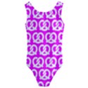 Pink Pretzel Illustrations Pattern Kids  Cut-Out Back One Piece Swimsuit View1