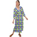 Colorful Whimsical Owl Pattern Grecian Style  Maxi Dress View1