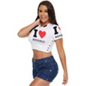 I love beverly Side Button Cropped Tee View2