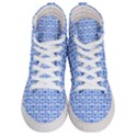 Blue And White Owl Pattern Women s Hi-Top Skate Sneakers View1