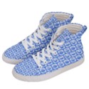 Blue And White Owl Pattern Women s Hi-Top Skate Sneakers View2