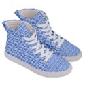 Blue And White Owl Pattern Women s Hi-Top Skate Sneakers View3